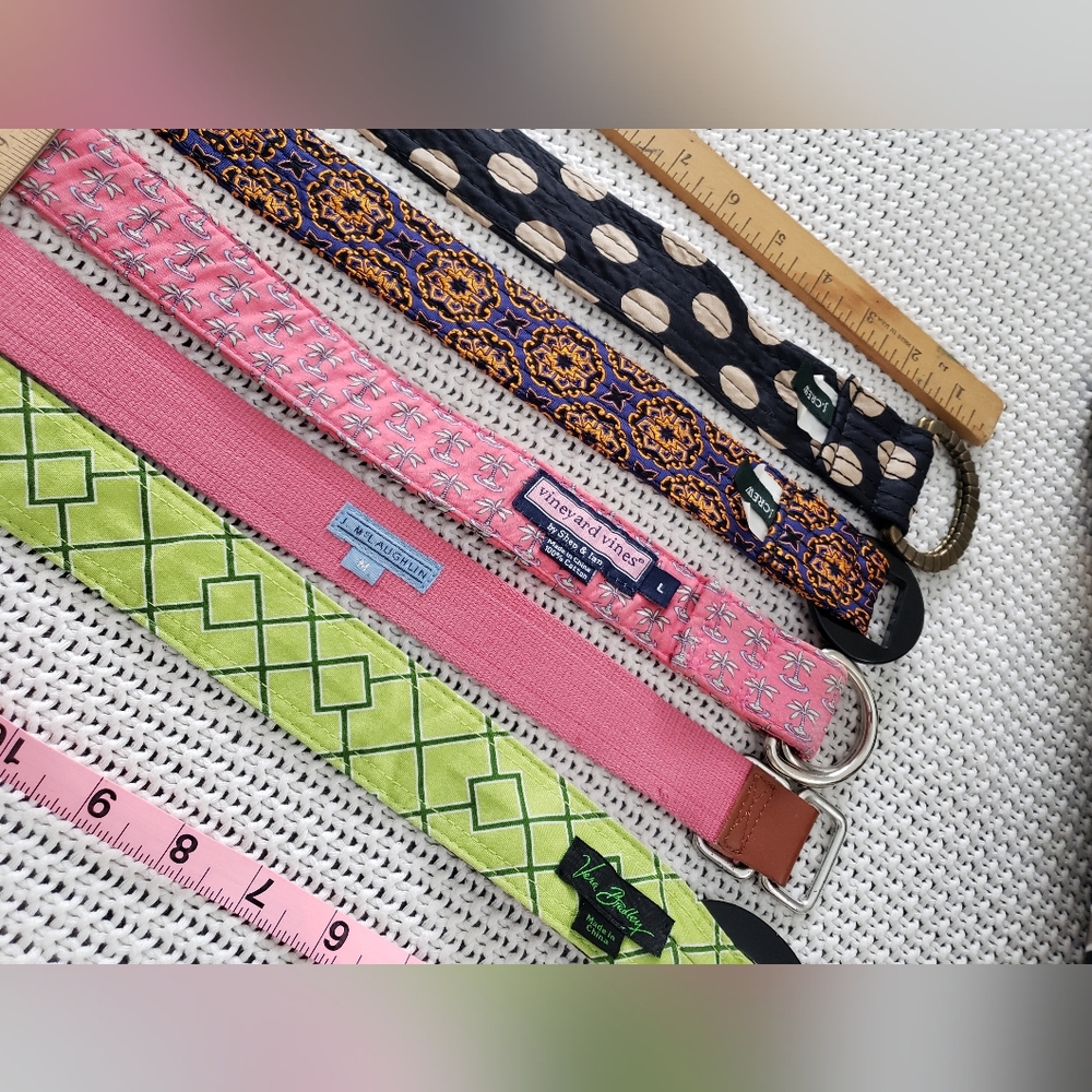 Fabric Belts: 1Vineyard Vines 1 J McLaughin  2 J. Crew 1 Vera Bradley